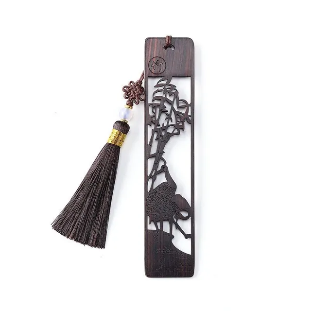 Decorated Ebony Wood Bookmark