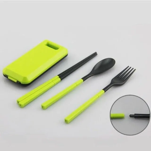 Travel cutlery with wands + case J2311