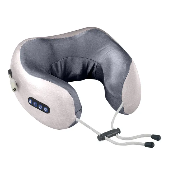 Electric massage pillow for neck relaxation Ice Silk Gray-4 keys