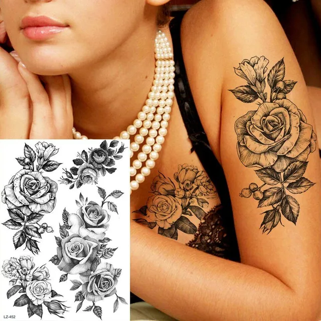 Sexy floral temporary tattoos for women