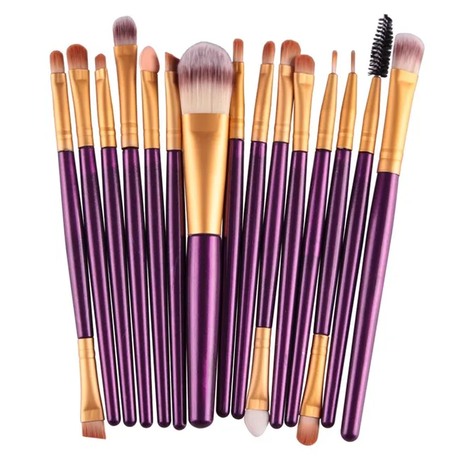 Set of 15 make-up brushes