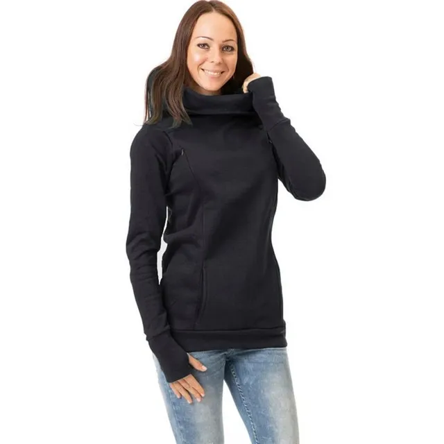 Comfortable nursing sweatshirt with large collar