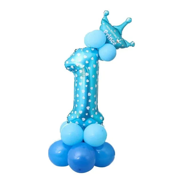 Balloons with crown - Birthday numbers