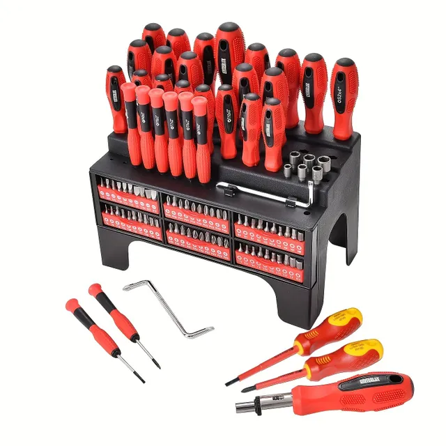 100pcs Magnetic Screwdrivers, With Plastic Regal, Set of Tools for Men, Gift Tools, Including Precision Screwdriver, Key Sets, Matrix and Set of Bits