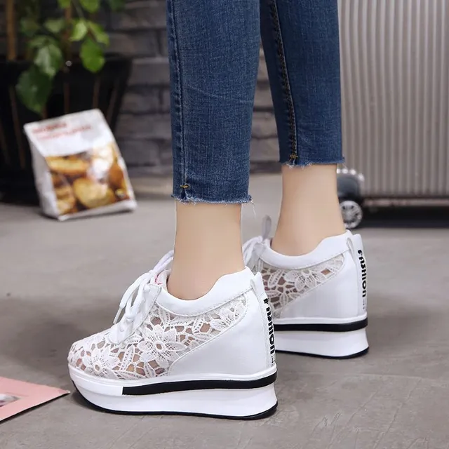 Women's stylish spring platform sneakers