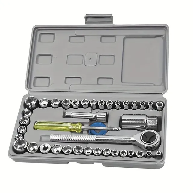 Universal car repair kit © 40 piece set with rainbow keys and socket keys © Practical case