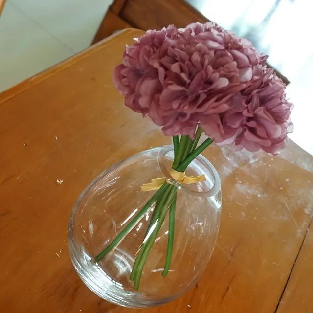 1pc Concentrated Oval Glass Vase, Flower Green Plants Glass Florist, Home Decoration Craft Ornament, Aesthetic Decoration Rooms