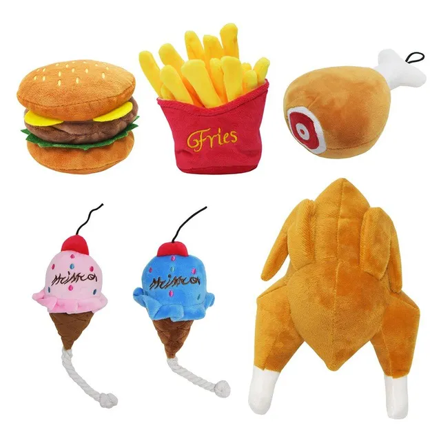 Teddy food from fast food as a bite toy for dogs