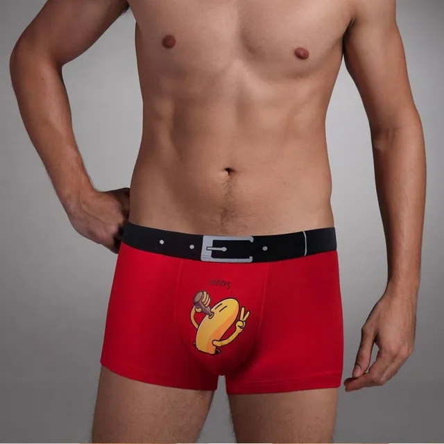 Funny men's boxers with banana m 03-wine-red