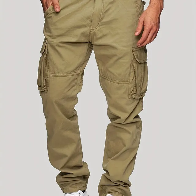 Men's cargo pants made of solid cotton with multiple pockets for every wear, to work and outdoors