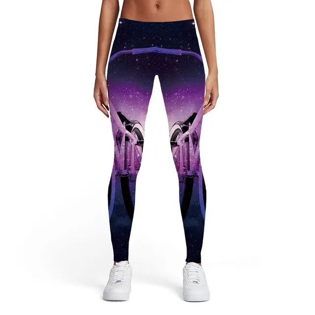 Leggings 3D pour femme avec imprimé galaxie