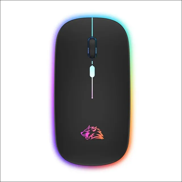 Wireless Bluetooth mouse with LED lighting and quiet button