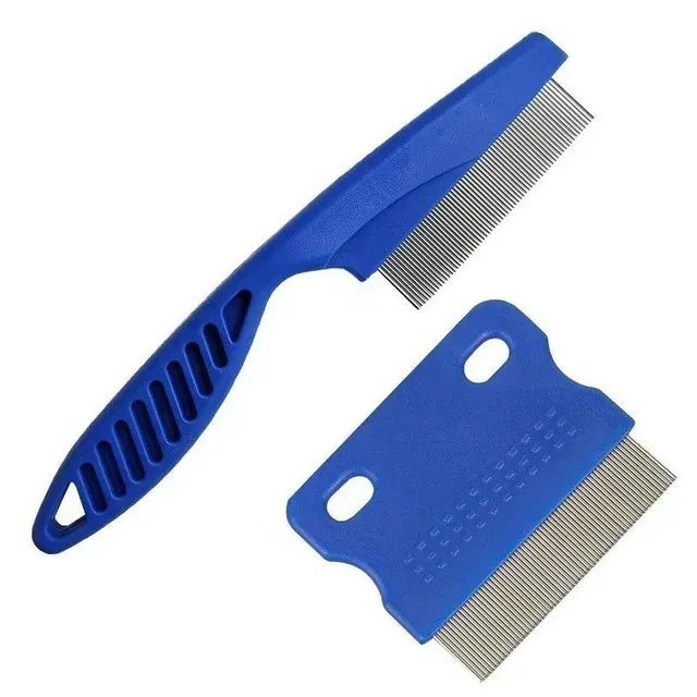 Set of flea combs for pets 2 pcs Coats for lice Coats for dog care and cats Coats for combing hair around the face