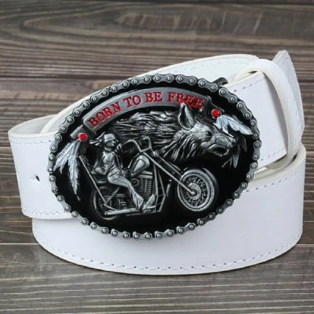 Belt for men's motorcycles 0 cm Zonia bila 1