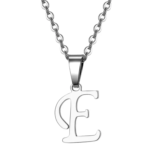 Necklace with letter of steel - Pendant with letter of stainless steel