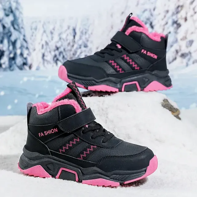 Children's winter shoes for boys, warm sports snow boots with cotton lining, fashion outdoor sneakers