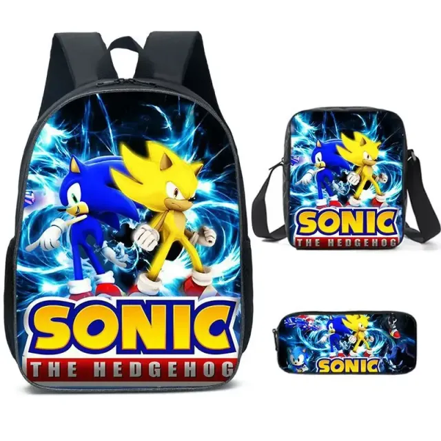 Children's school set with prints in Sonic themes