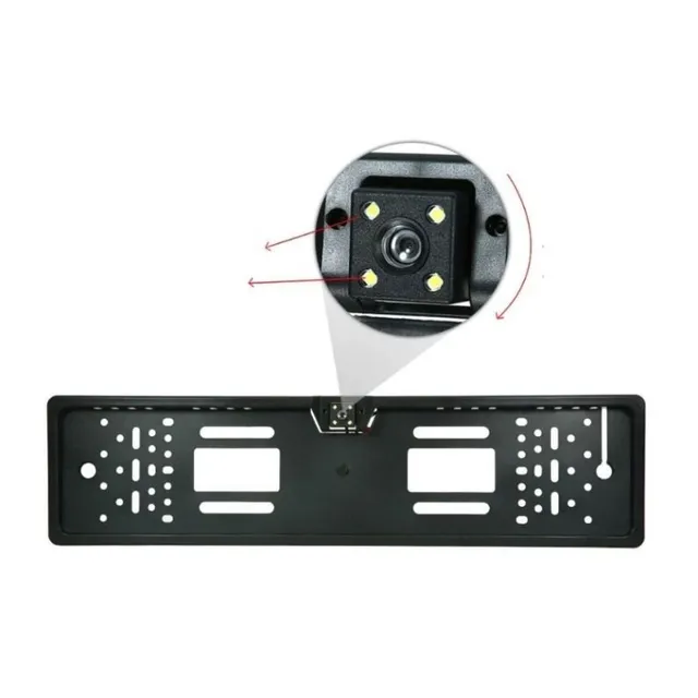 License plate frame with parking camera