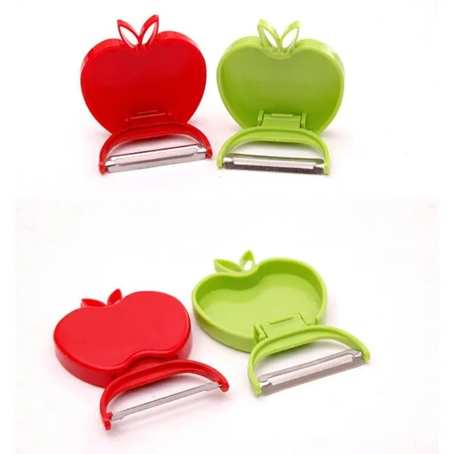 Apple-shaped folding peeler