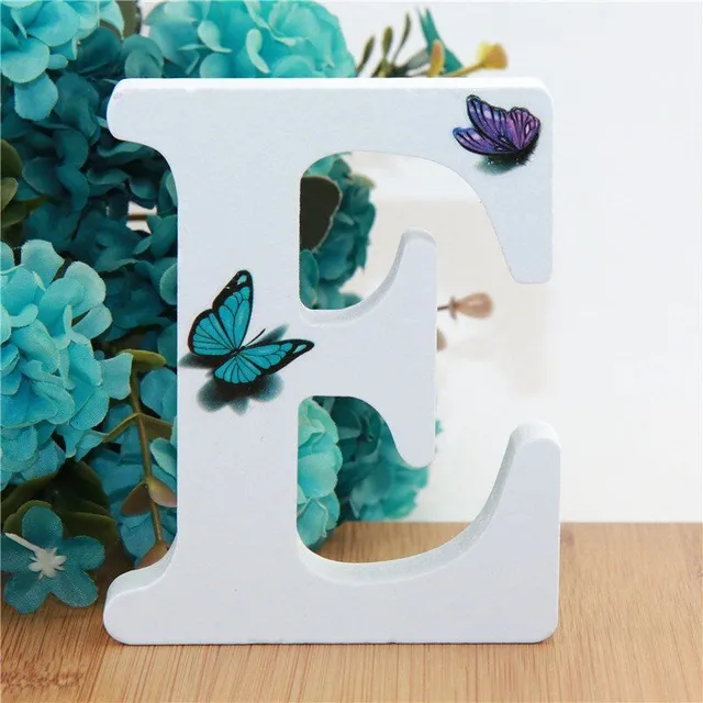 Decorative wooden letter with butterflies