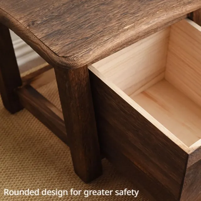 Wooden table for hanging with storage drawer - without armrests, not padded