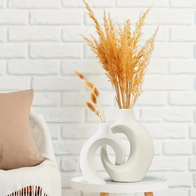 Dutá keramická váza, kulatá moderní boho, s nádechem severské jednoduchosti - Ideální pro trendy domovní dekorace