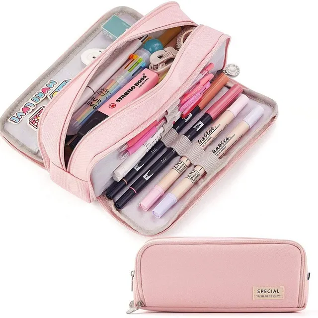 Children's school pencil case for stationery - 3 pockets