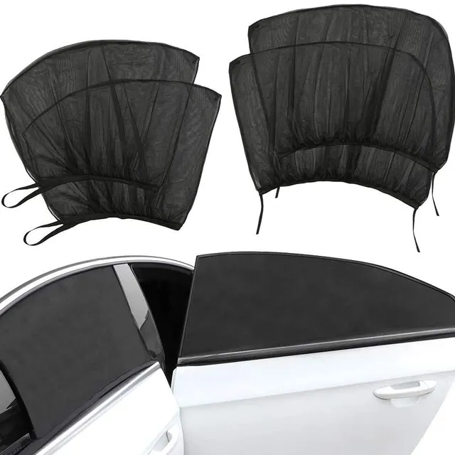 2/4ks Auto Window Screen Door Covers Přední / zadní boční okno UV Sunshine Cover Shade Mesh Car Mosquito Net pro dětské dítě Camping