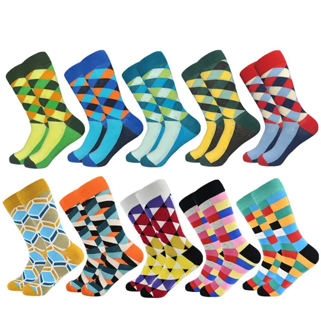 Set de 10 perechi de șosete colorate pentru bărbați