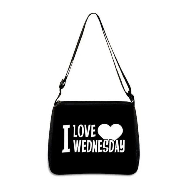 Unisex crossbody taška s motívmi z obľúbenej série Wednesday