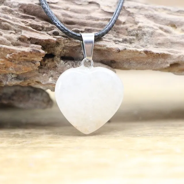 Beautiful necklace with heart-shaped pendant made of mineral with healing effects of Orcha