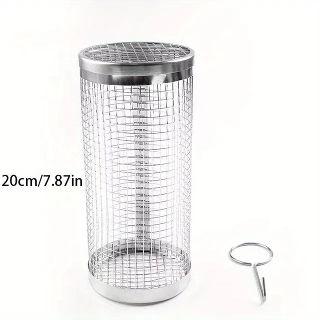 1pc Barbecue basket made of stainless steel netting - perfect for fish, vegetables and more - Practical accessories for barbecue and kitchen