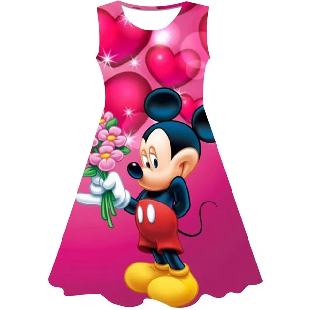 Girls sleeveless summer dress with the motif of the popular Minnie Mouse