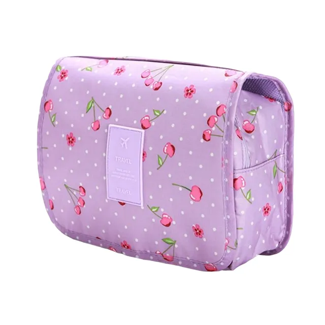 Hinged cosmetic bag