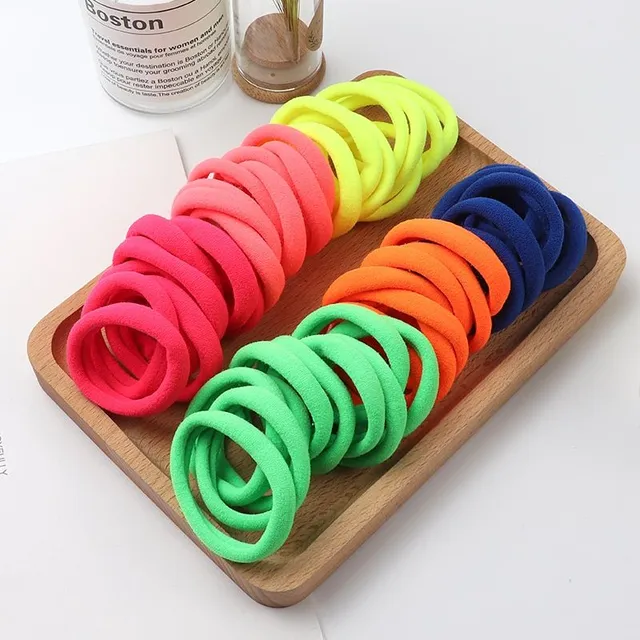 Girls coloured hair elastics 66 pcs