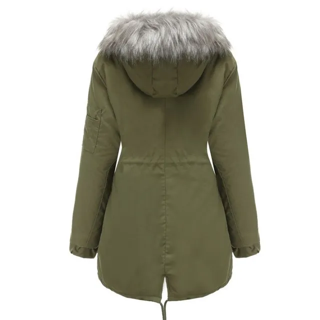Women's winter coat in faux fur and hood Luann