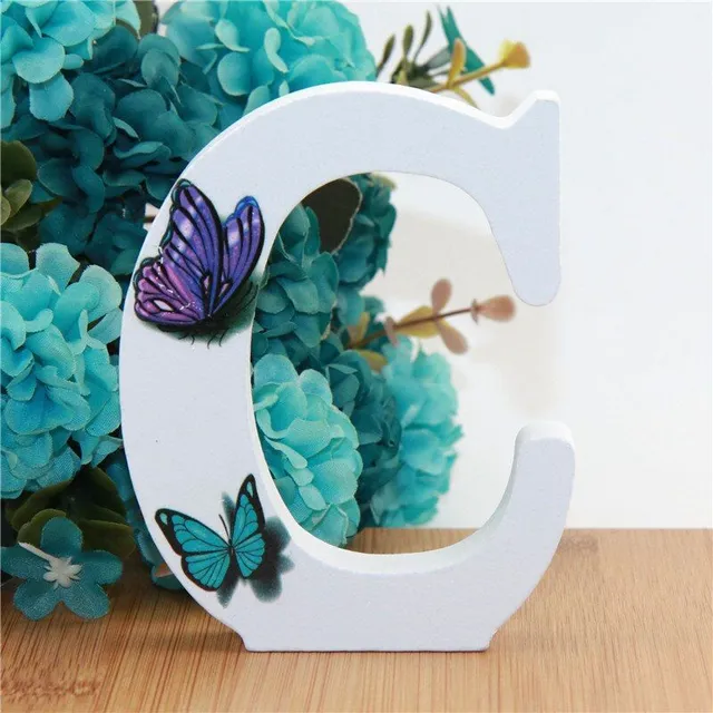 Decorative wooden letter with butterflies