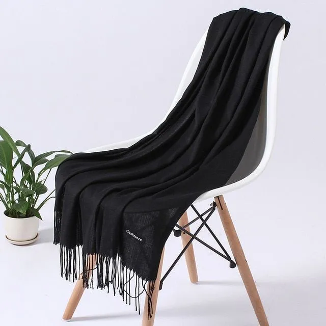 Luxurious long scarves KIXI 110g-black