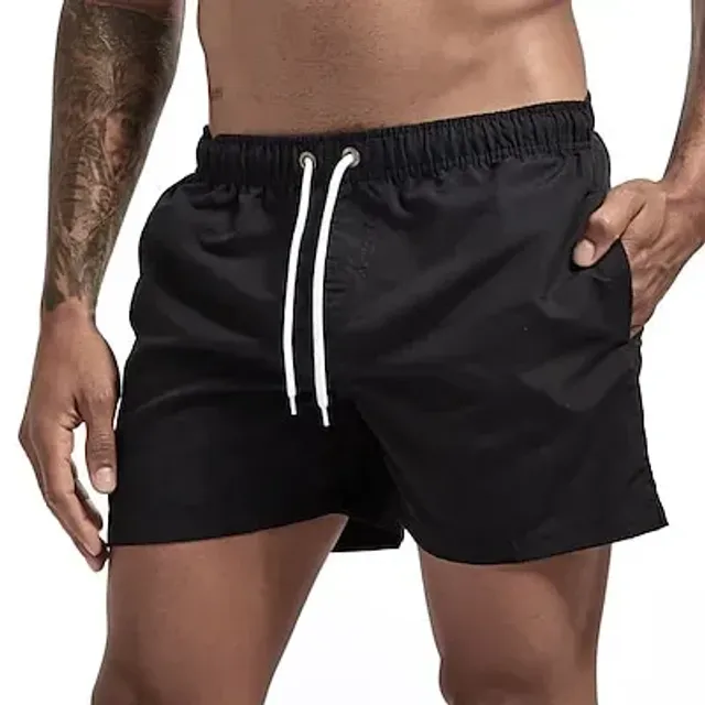 Men's swim shorts with quick-drying material and pockets