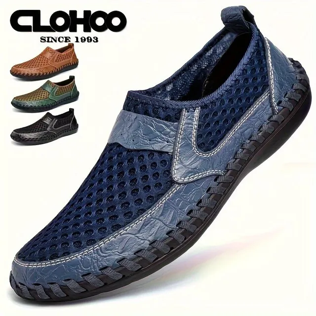 Men's leisure moccasins made of netting, breathable anti-slip boots into the exterior