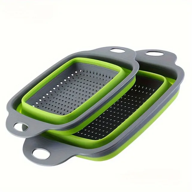 Practical folding sieve for washing fruit and vegetables - 2 pieces, different sizes, durable materials, suitable for every kitchen