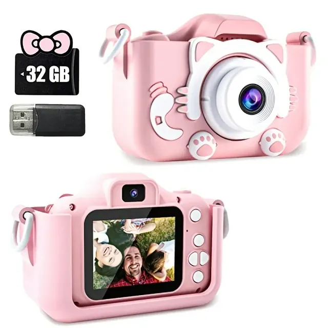 Camera video mini pentru copii cu card SD de 32GB