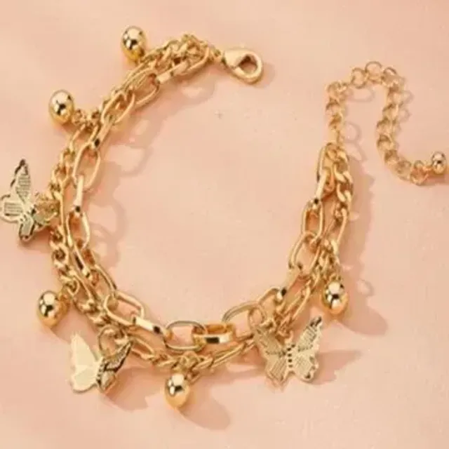 Motýlek náramek žena vrstvená dívka střapec móda klíční kost řetěz lady párty evropská zinková slitina náhrdelníky