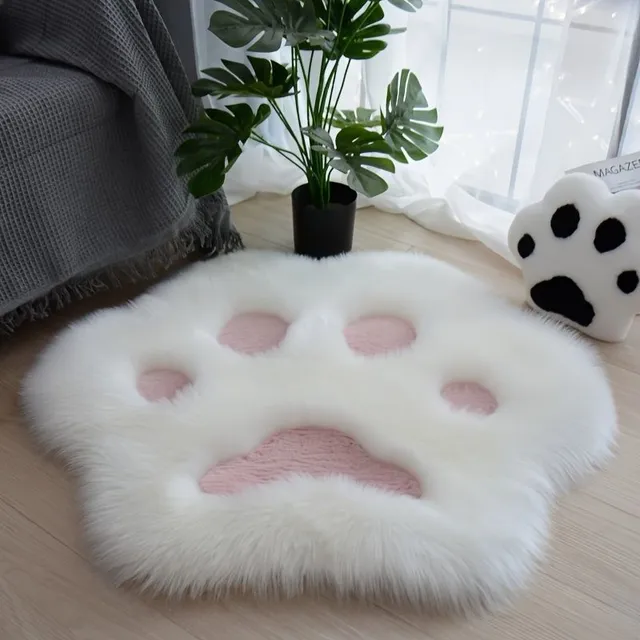 1pc Cute Carpet in Shape Paws from Soft Plyše - Decorative Floor mat