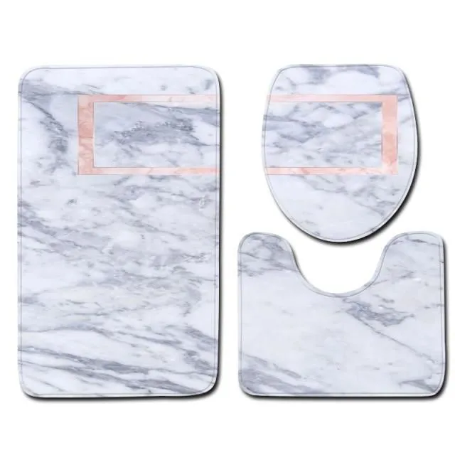 Bathroom set with marble pattern