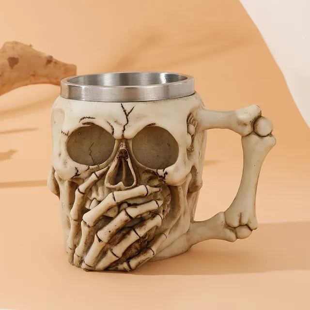 3D skull cup: Halloween, Easter, Oktoberfest, Day of the Dead, Monument Day - Resins and Stainless Steel