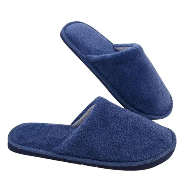 Unisex home plush slippers navy 40-41
