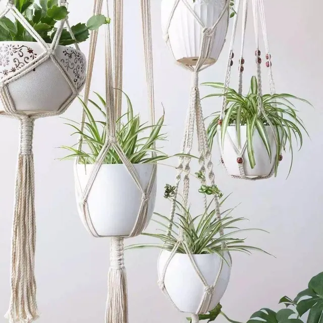 Set of 4-piece handmade hangers for God's Macrame plants