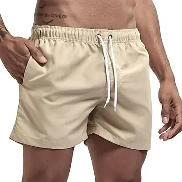 Men's swim shorts with quick-drying material and pockets