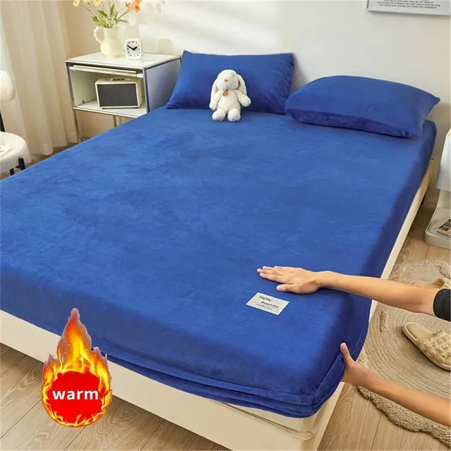 Velvet stretching sheet with deep bed, extra warm and soft
